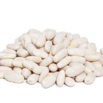 "Pile Great Northern Beans isolated on white background. Also called white kidney beans, these beans have a smooth texture, and delicate flavor."